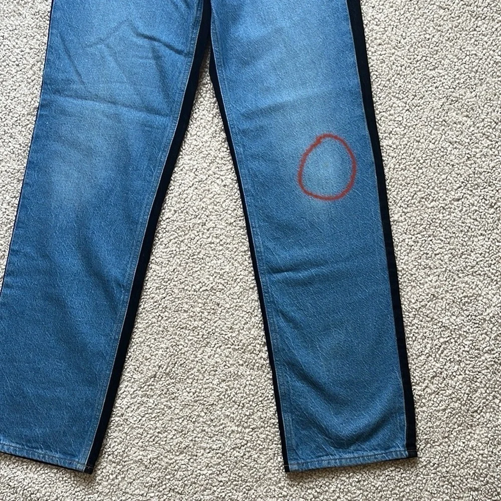 PACSUN Blue and Black Paneled Boyfriend High-Rise Jeans NWT Size 27